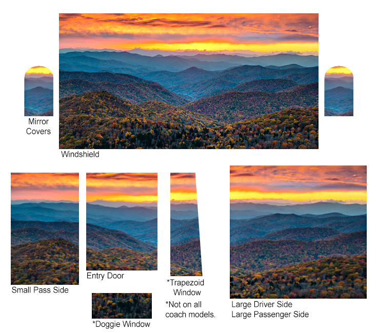 Class A RV Windshield Shade Magne Shade