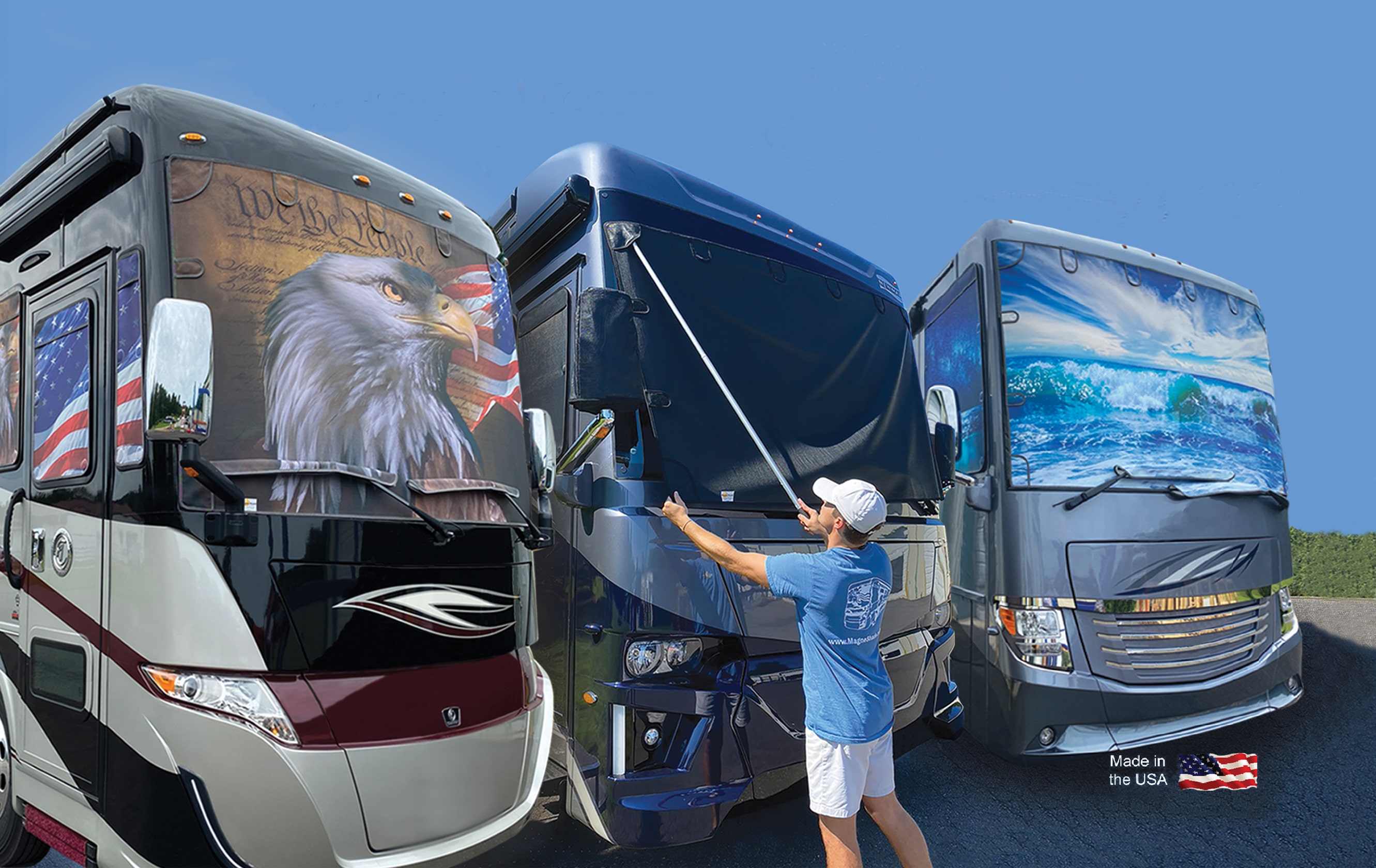 Class A RV Windshield Shade Magne Shade